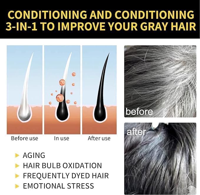 Natural Black Hair 3- IN-1 Dye Shampoo - arabtijarah
