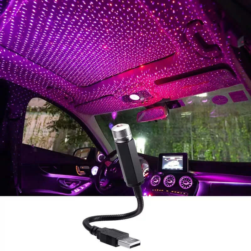 Star Decoration Light for car interior with stunning purple galaxy patterns, ideal for parties and romantic atmospheres.