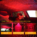 Star Decoration Light projecting red galaxy patterns in a car interior, enhancing ambiance for parties and activities.