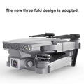 E88 drone with 4K camera showcasing its new three-fold design for compact portability.