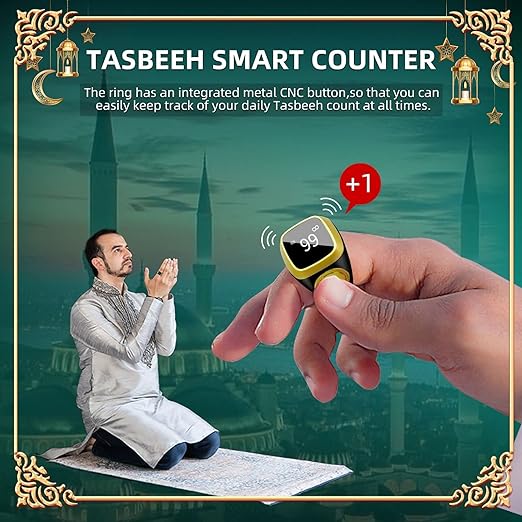 Equantu Qibla Ring Tasbih Counter Prayer Reminder - arabtijarah