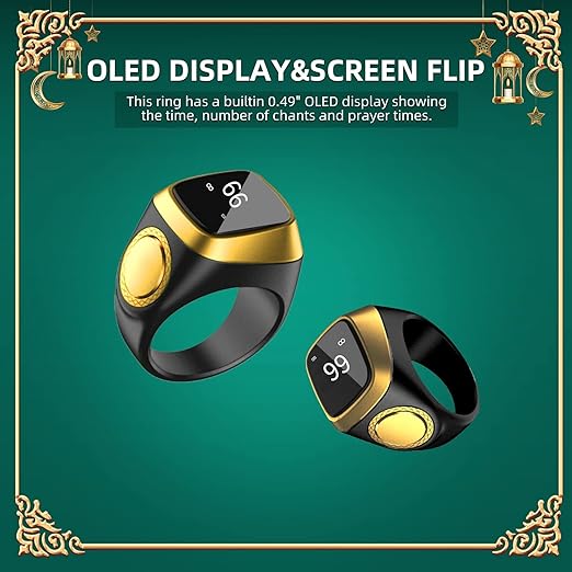 Equantu Qibla Ring Tasbih Counter Prayer Reminder - arabtijarah