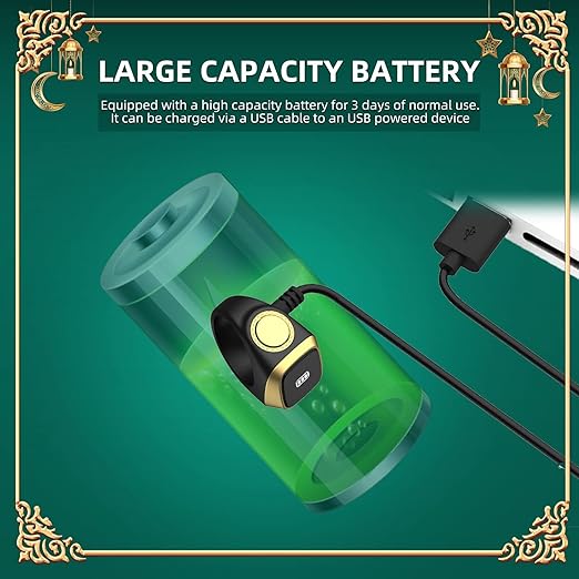 Equantu Qibla Ring Tasbih Counter Prayer Reminder - arabtijarah