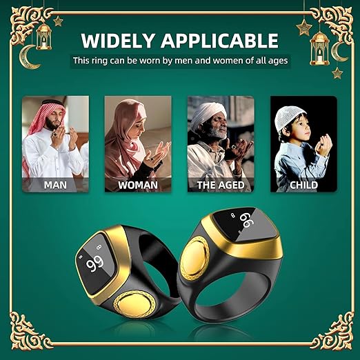 Equantu Qibla Ring Tasbih Counter Prayer Reminder - arabtijarah